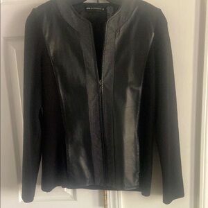 Dana Buchman Black Leather Jacket Classic Style. BRAND NEW - NEVER WORN